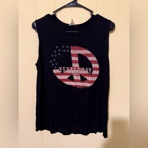Yesterday 1965 Women’s Black Sleeveless Graphic Tee